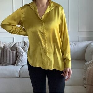 Women's Yellow Satin Blouse